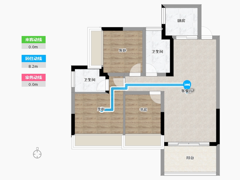 贵州省-安顺市-清馨雅园-75.28-户型库-动静线