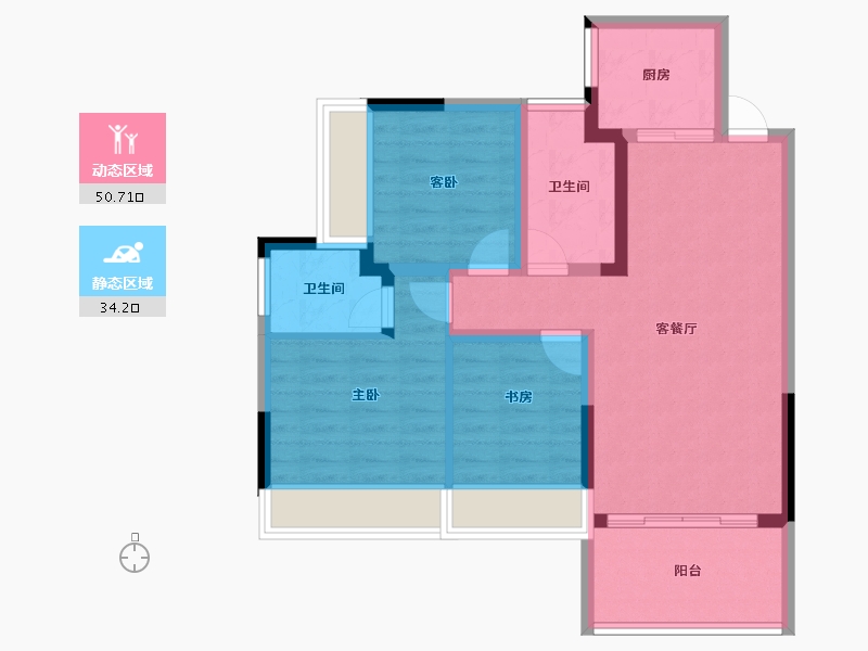 贵州省-安顺市-清馨雅园-75.28-户型库-动静分区