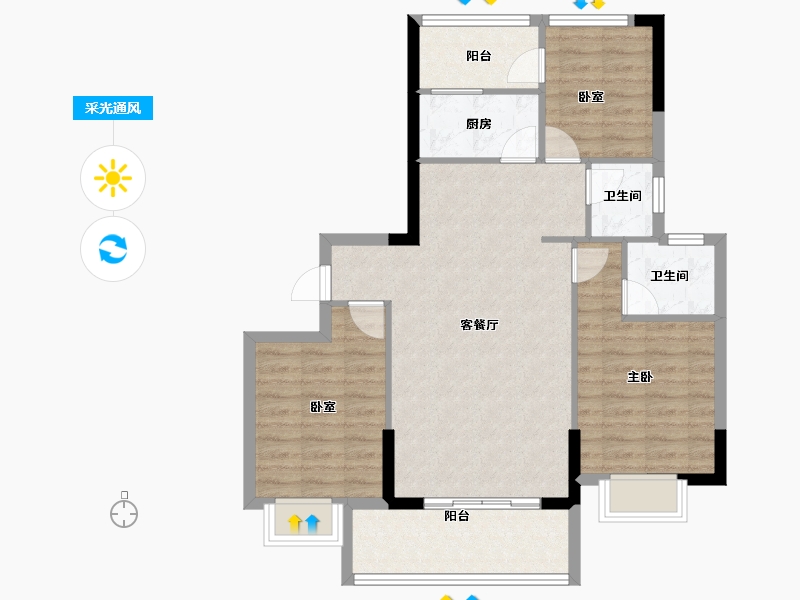 福建省-三明市-金古明珠三期-84.80-户型库-采光通风