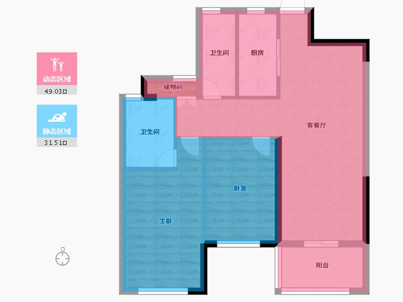 浙江省-台州市-杨帆·龙庭-72.00-户型库-动静分区