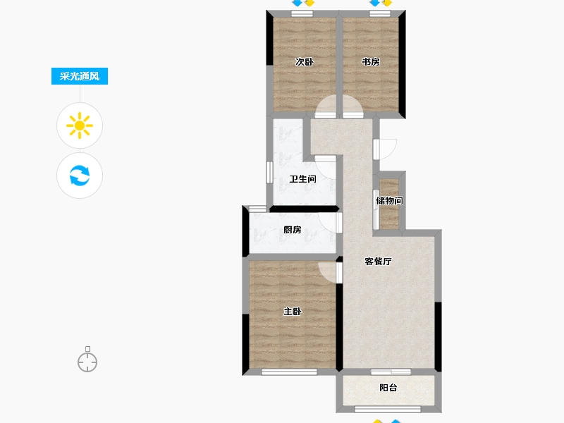 山西省-太原市-阳光·领域-71.09-户型库-采光通风