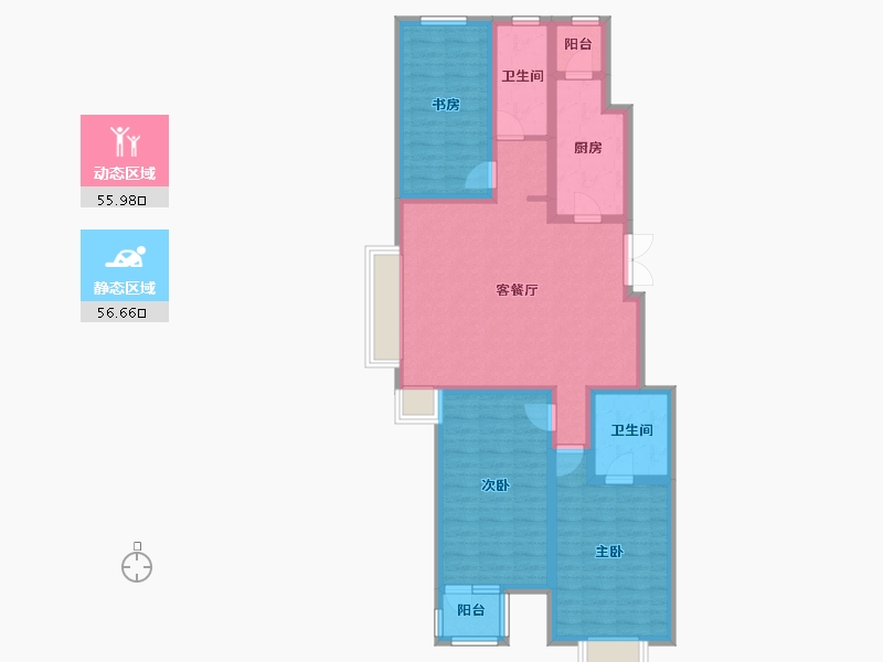 天津-天津市-天房·泊玺苑-99.79-户型库-动静分区