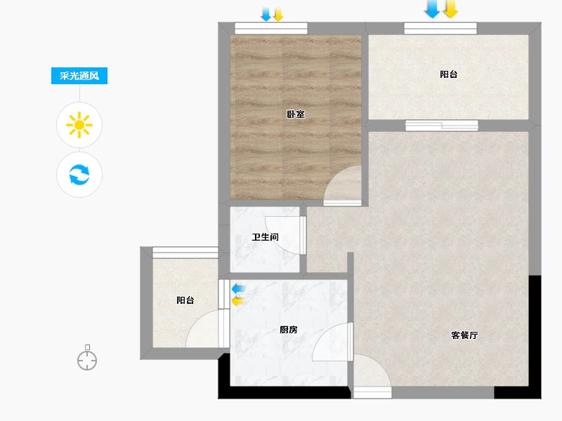 湖南省-衡阳市-银泰红城-45.92-户型库-采光通风