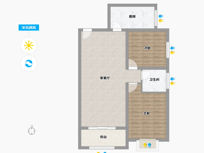 河南省-南阳市-弘都·金帝国际-79.35-户型库-采光通风