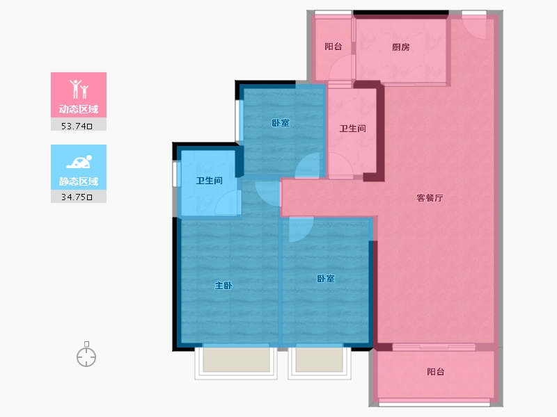 广东省-东莞市-丰华珑远翠珑湾-79.20-户型库-动静分区