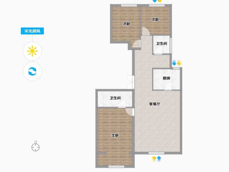 北京-北京市-西山上品湾MOMA-112.36-户型库-采光通风