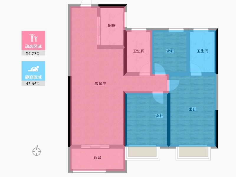 山西省-太原市-中国铁建·青秀嘉苑-89.15-户型库-动静分区