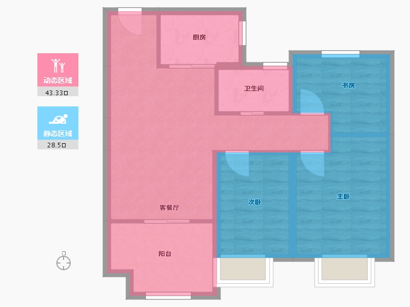 湖南省-常德市-旭辉国际新城-67.00-户型库-动静分区