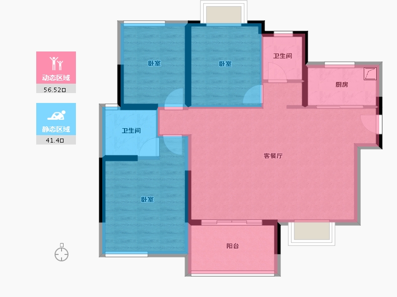 广东省-中山市-雅居乐万象郡峯汇-88.00-户型库-动静分区