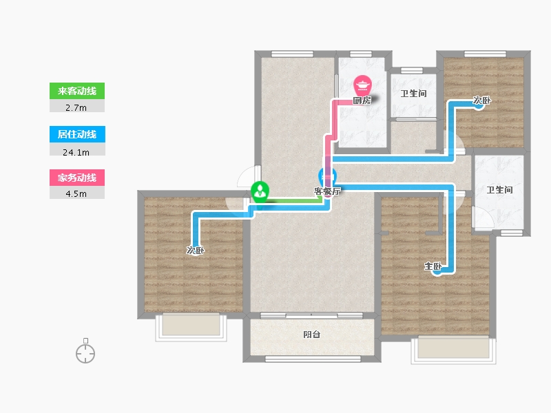 河南省-驻马店市-泌阳置地上河府-108.99-户型库-动静线