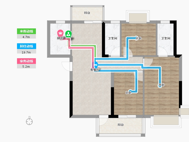 广东省-东莞市-腾龙名悦公馆住宅-78.66-户型库-动静线