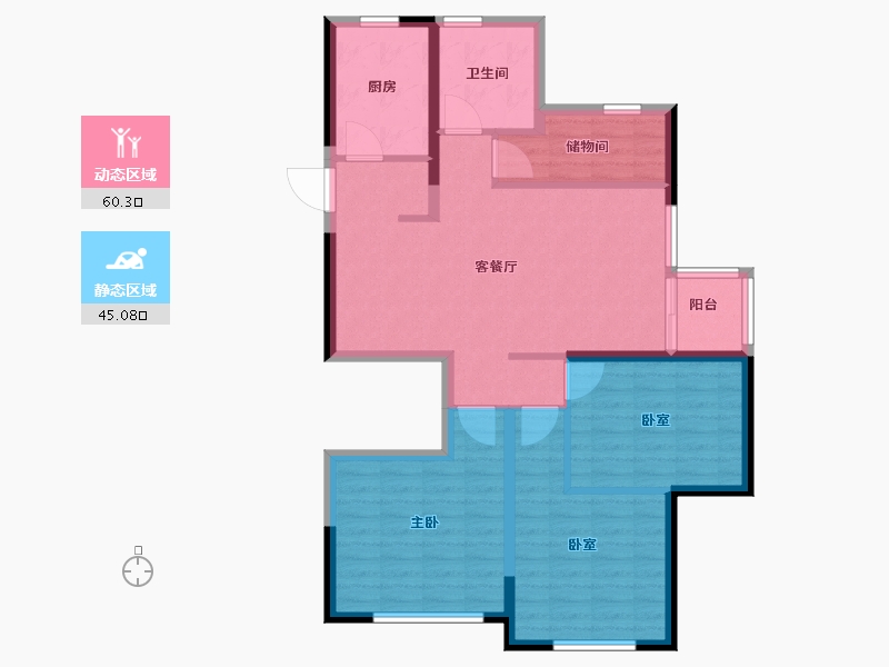 浙江省-台州市-杨帆·龙庭-94.40-户型库-动静分区