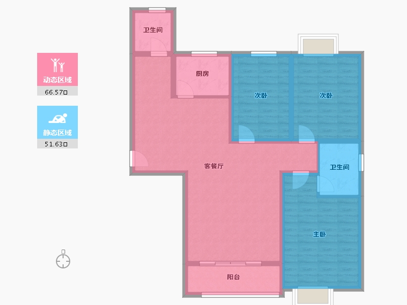 河南省-南阳市-兴龙城-106.15-户型库-动静分区