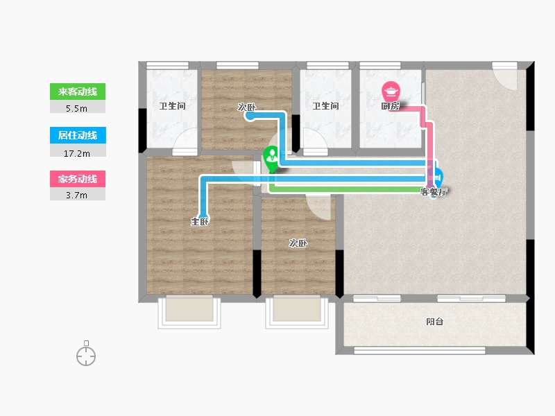 江苏省-南京市-中国铁建·栖云府-89.02-户型库-动静线