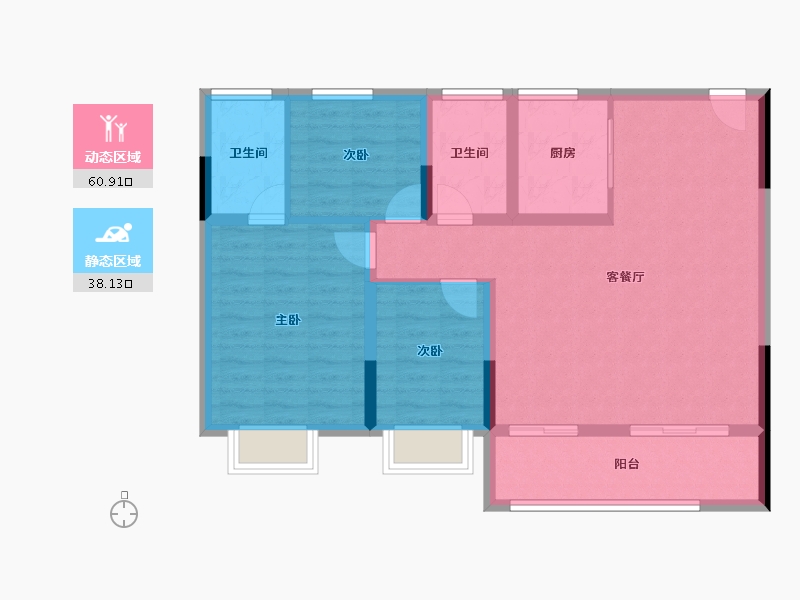 江苏省-南京市-中国铁建·栖云府-89.02-户型库-动静分区