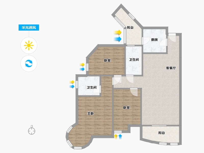 四川省-成都市-天邑宏御花园-98.00-户型库-采光通风