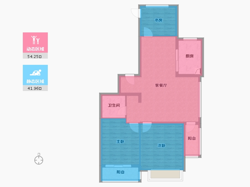 安徽省-马鞍山市-绿城蓝城陶然里-86.40-户型库-动静分区