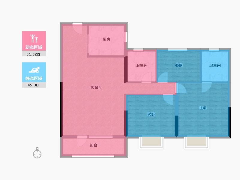 山东省-济宁市-华润置地万象府-96.60-户型库-动静分区