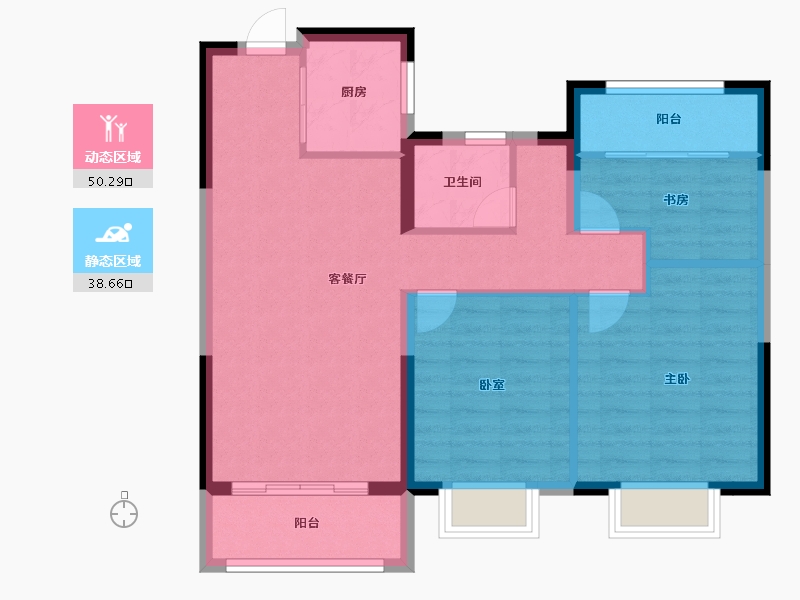 江西省-上饶市-华西中梁·国宾金座-80.00-户型库-动静分区