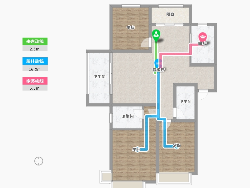 江苏省-南京市-荣盛鹭岛荣府-105.40-户型库-动静线