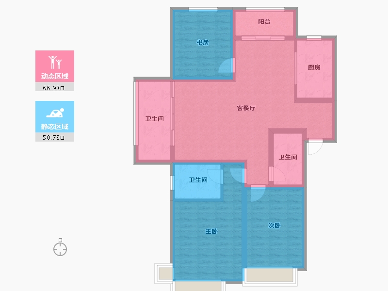 江苏省-南京市-荣盛鹭岛荣府-105.40-户型库-动静分区