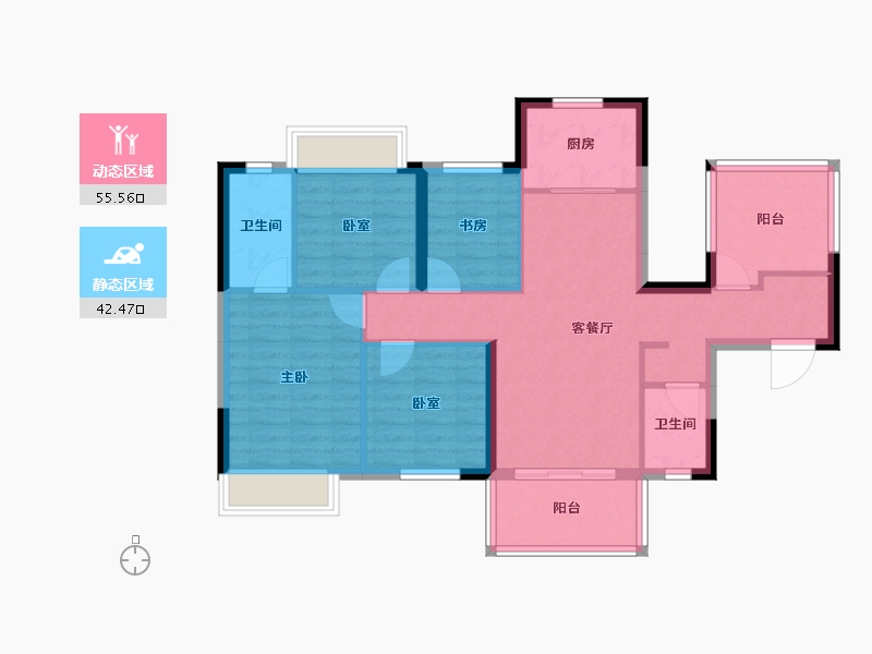 广西壮族自治区-南宁市-保利明玥江山-87.52-户型库-动静分区