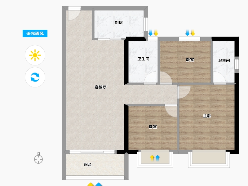 福建省-三明市-南城首府-77.60-户型库-采光通风