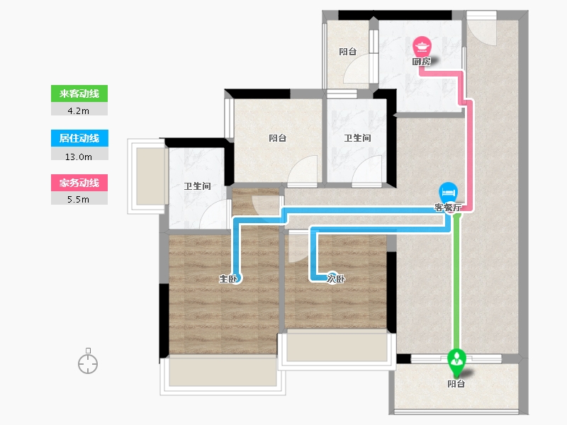 广东省-佛山市-华以泰花海湾-67.45-户型库-动静线