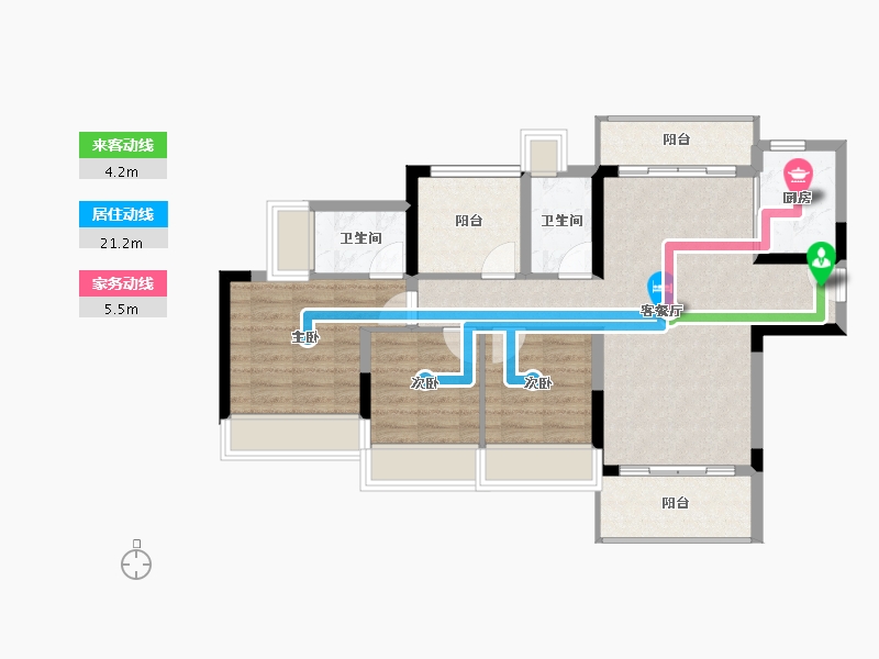 广东省-佛山市-华以泰花海湾-82.16-户型库-动静线