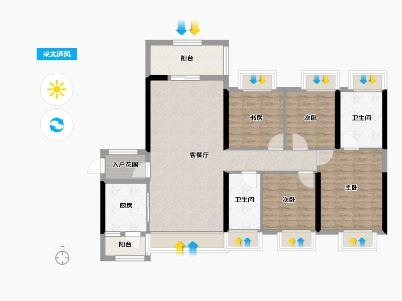 湖南省-衡阳市-衡阳银泰城-98.83-户型库-采光通风