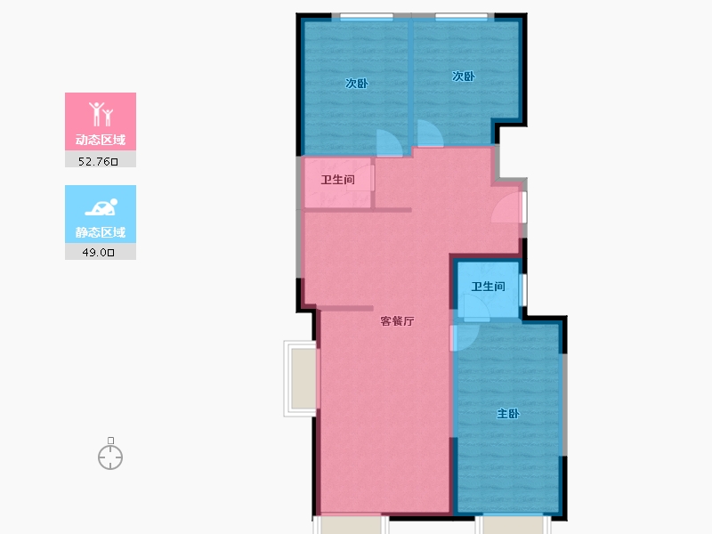 北京-北京市-金地·璟宸-92.58-户型库-动静分区