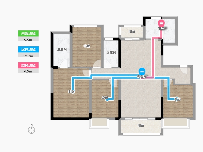 贵州省-黔南布依族苗族自治州-千景·樾园-111.64-户型库-动静线