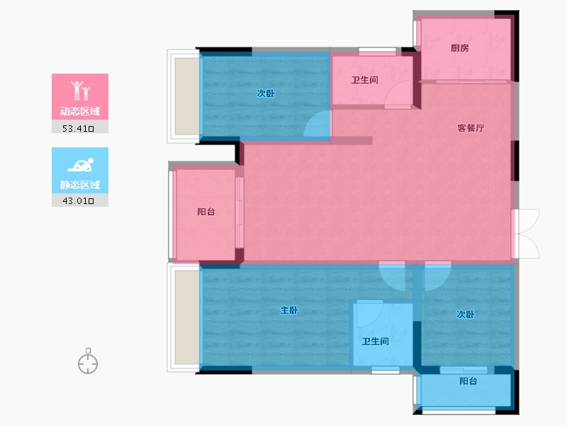 福建省-南平市-绿欧·香槟城-86.27-户型库-动静分区