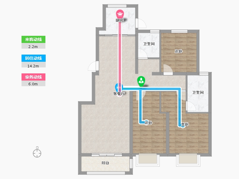 河北省-唐山市-瑞宫•天屿湾-99.40-户型库-动静线