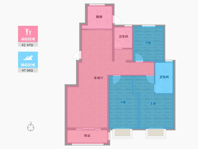 河北省-唐山市-瑞宫•天屿湾-99.40-户型库-动静分区