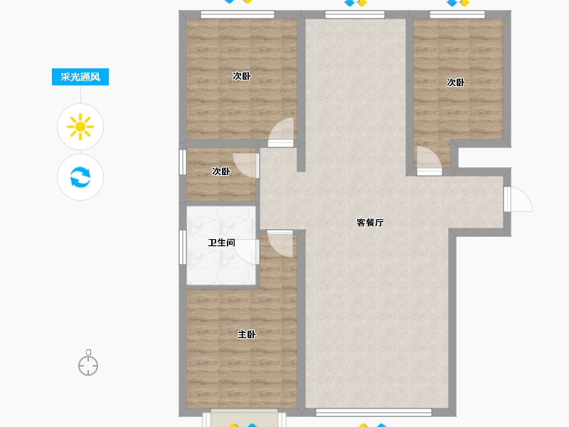 内蒙古自治区-包头市-松石御景江山-102.40-户型库-采光通风