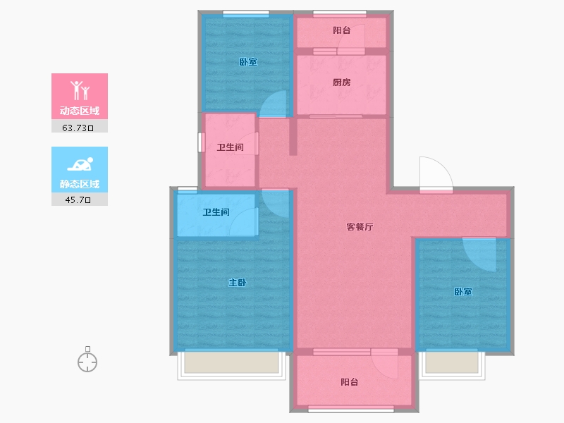 河北省-唐山市-迁西碧桂园·天玺湾-97.61-户型库-动静分区