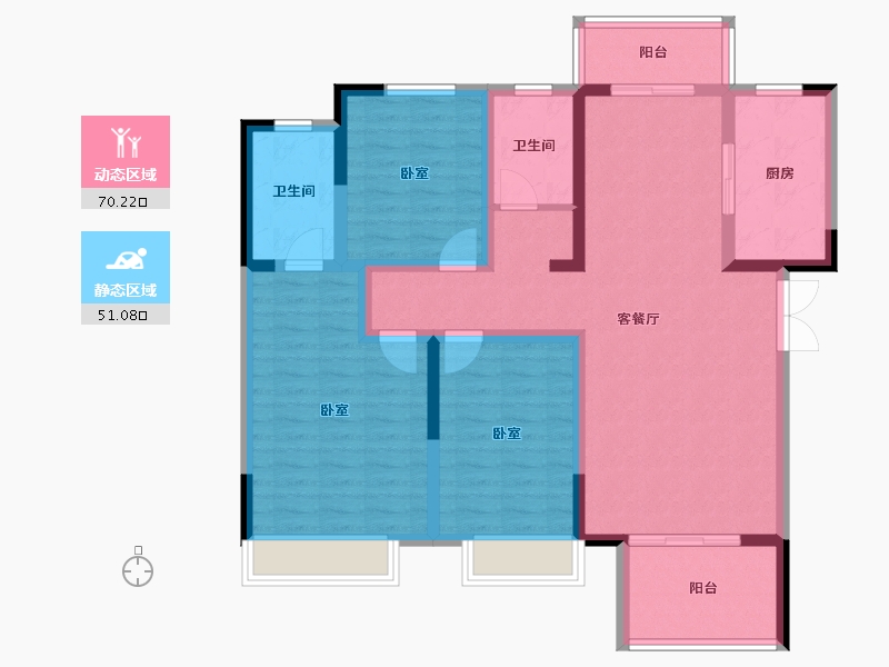 河南省-南阳市-西峡建业·公园里-108.00-户型库-动静分区