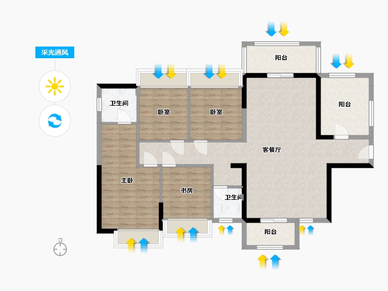 广西壮族自治区-来宾市-汇金苑-121.67-户型库-采光通风