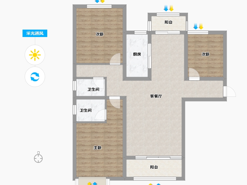 河南省-南阳市-内乡北斗星城-100.06-户型库-采光通风