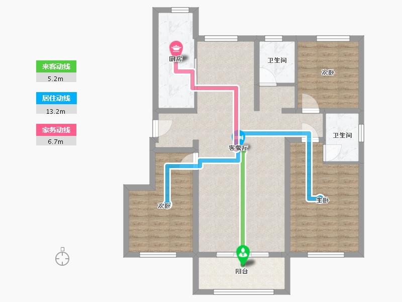 河北省-衡水市-幸福里-80.00-户型库-动静线