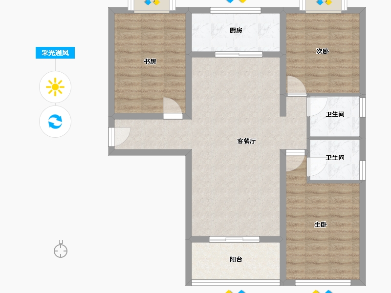 云南省-保山市-和顺颐庭温泉小镇-89.58-户型库-采光通风