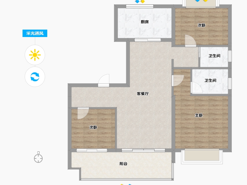 河南省-信阳市-信阳碧桂园领墅-97.60-户型库-采光通风