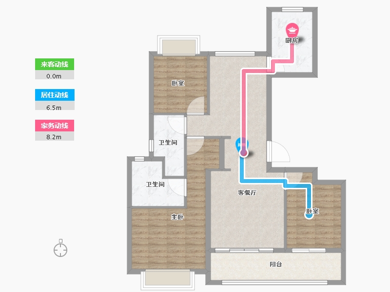 江苏省-南京市-金陵华夏中心-96.80-户型库-动静线