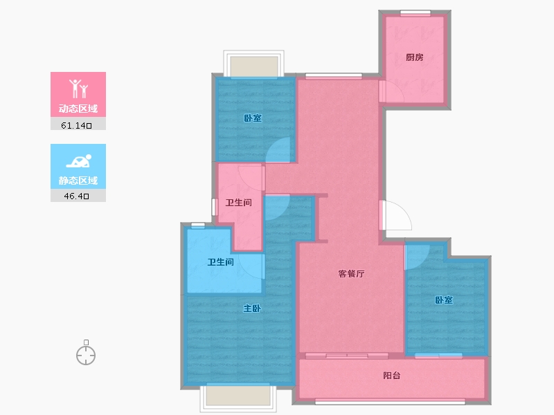 江苏省-南京市-金陵华夏中心-96.80-户型库-动静分区