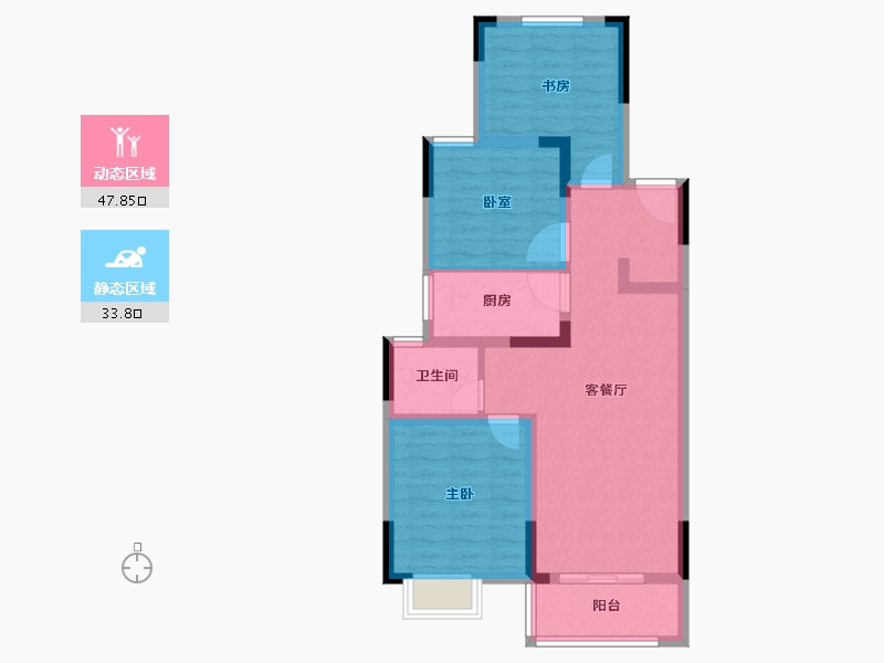 江苏省-南通市-绿地·长岛-72.00-户型库-动静分区