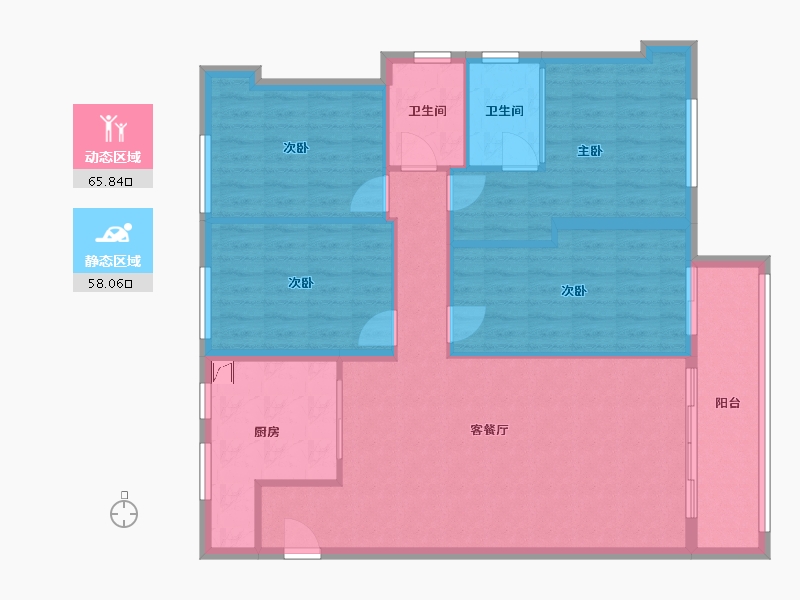 湖北省-襄阳市-外滩云锦-128.00-户型库-动静分区