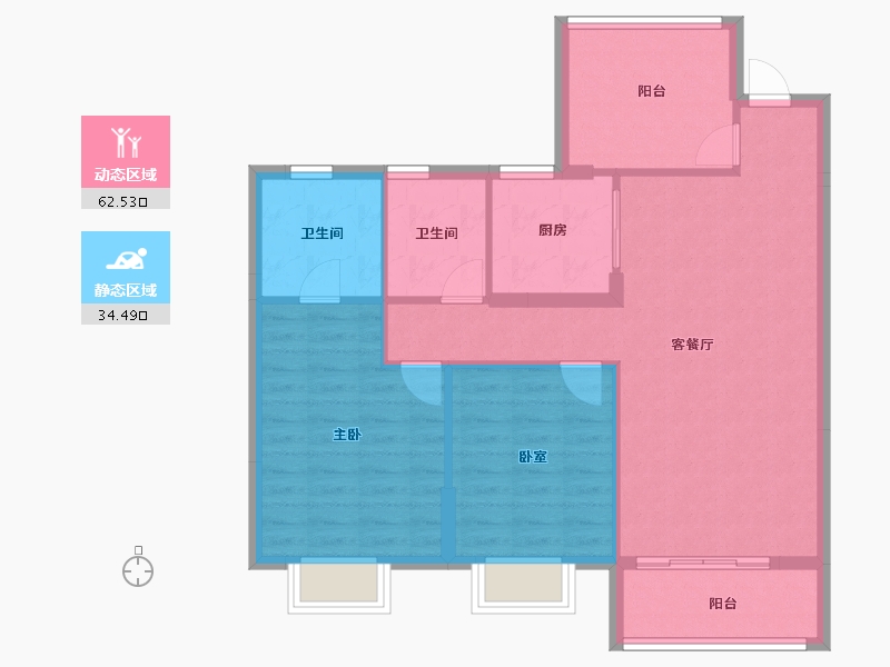 江西省-上饶市-华西中梁·国宾金座-88.01-户型库-动静分区