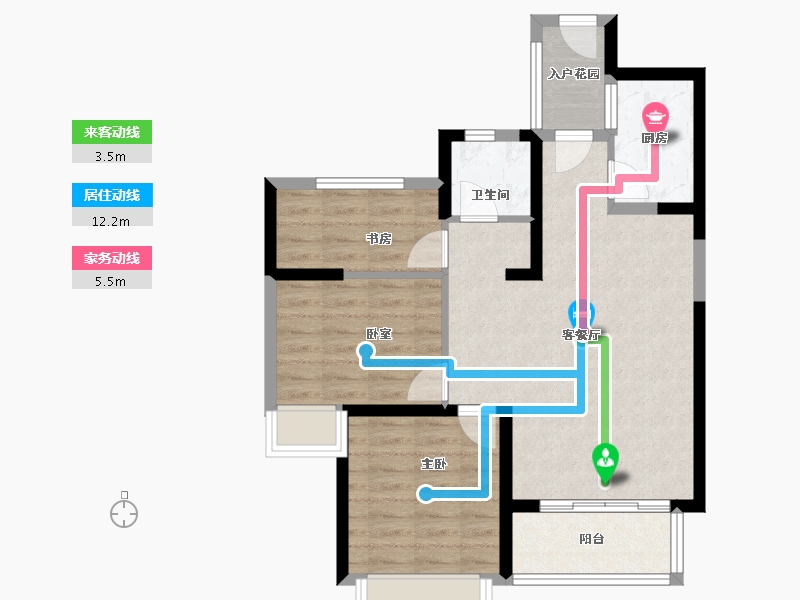 福建省-漳州市-永鸿御溪谷-71.03-户型库-动静线