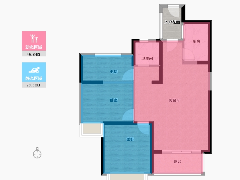 福建省-漳州市-永鸿御溪谷-71.03-户型库-动静分区